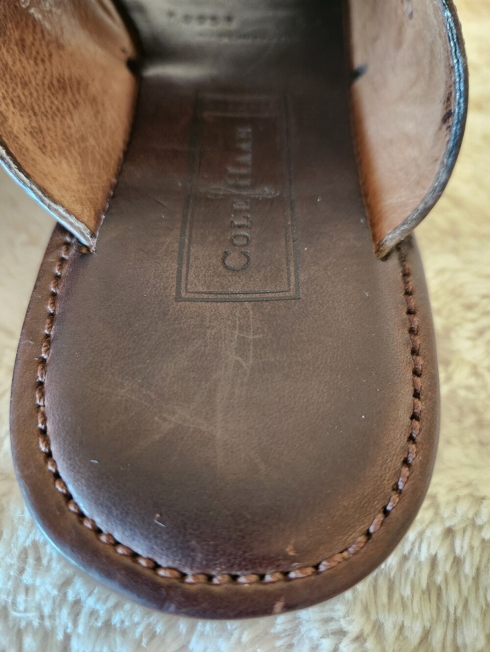 Cole Haan Brown Leather Embossed Sandals/Slides Women's Size 8 - Picture 8 of 16